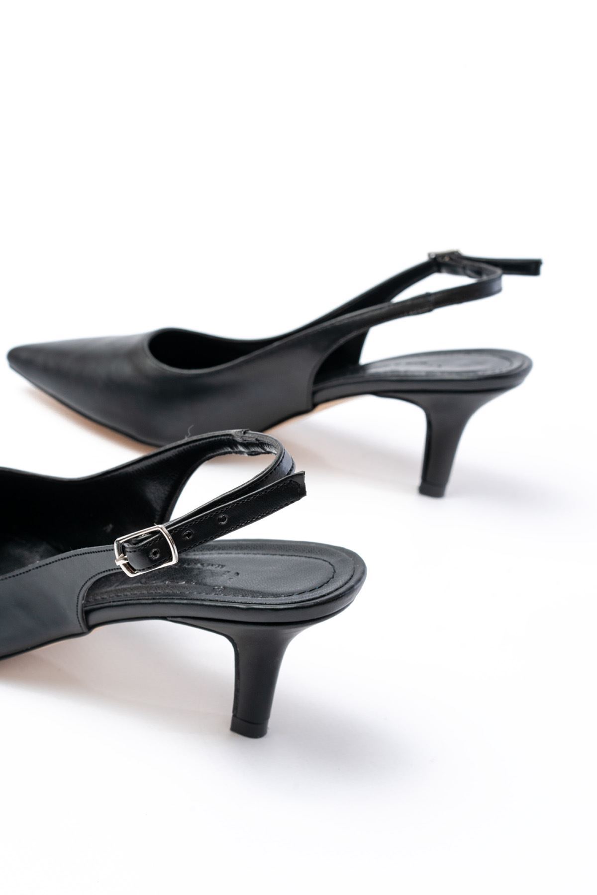 ST-1152 Siyah Günlük 7 cm Topuklu Kadın Ayakkabı