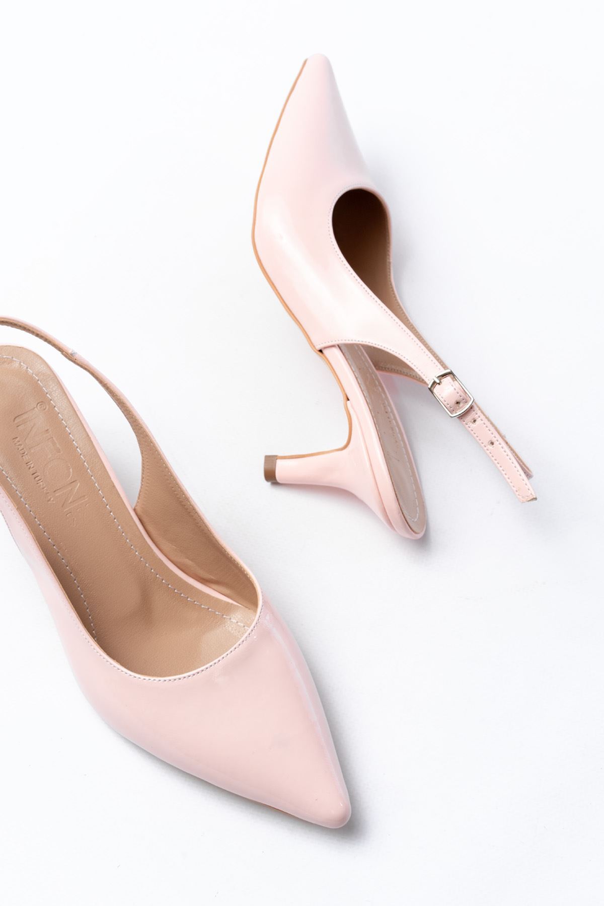 ST-1152 Pembe Rugan Günlük 7 cm Topuklu Kadın Ayakkabı