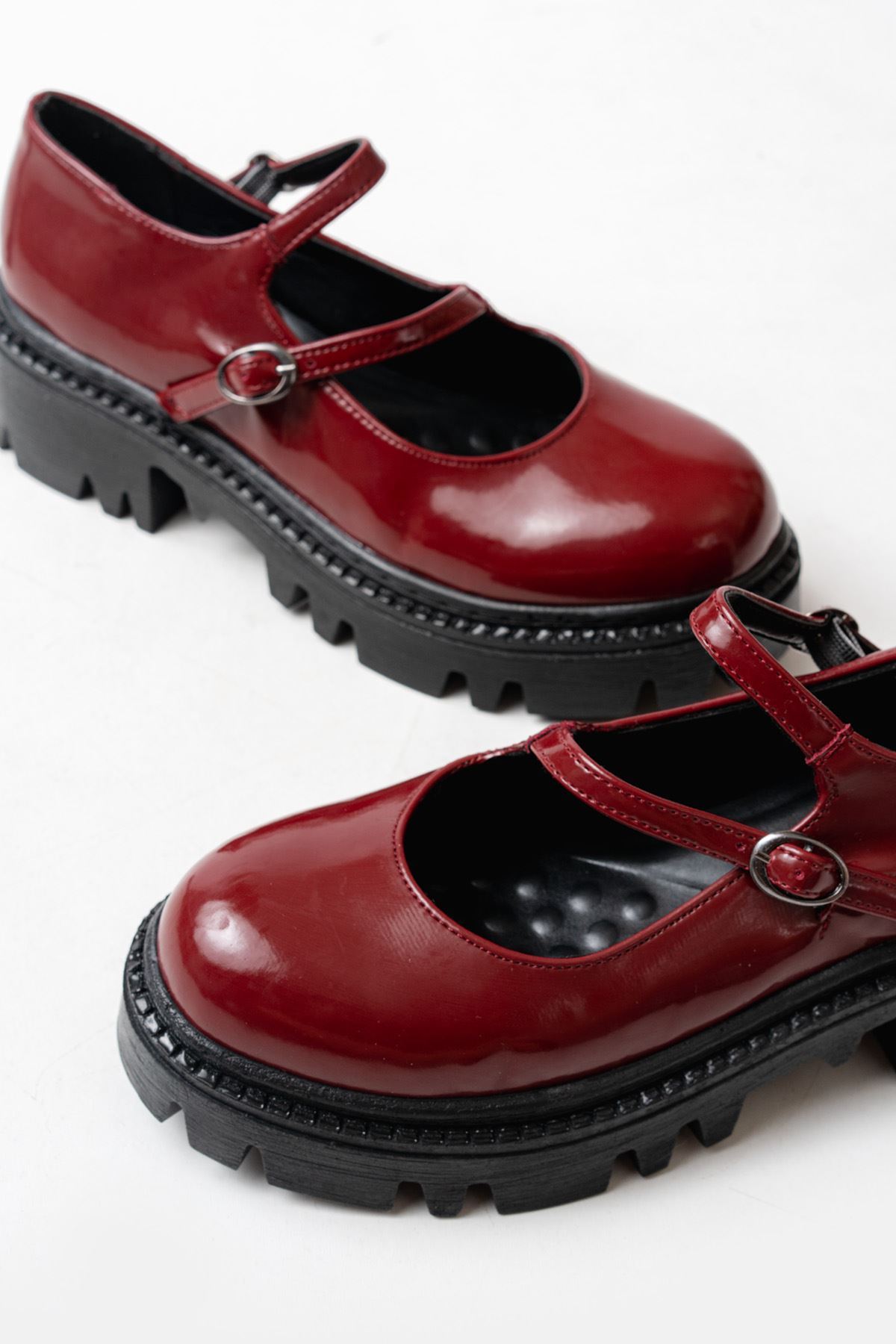 868-756 Bordo Rugan Günlük Yüksek Tabanlı Loafer Ayakkabı