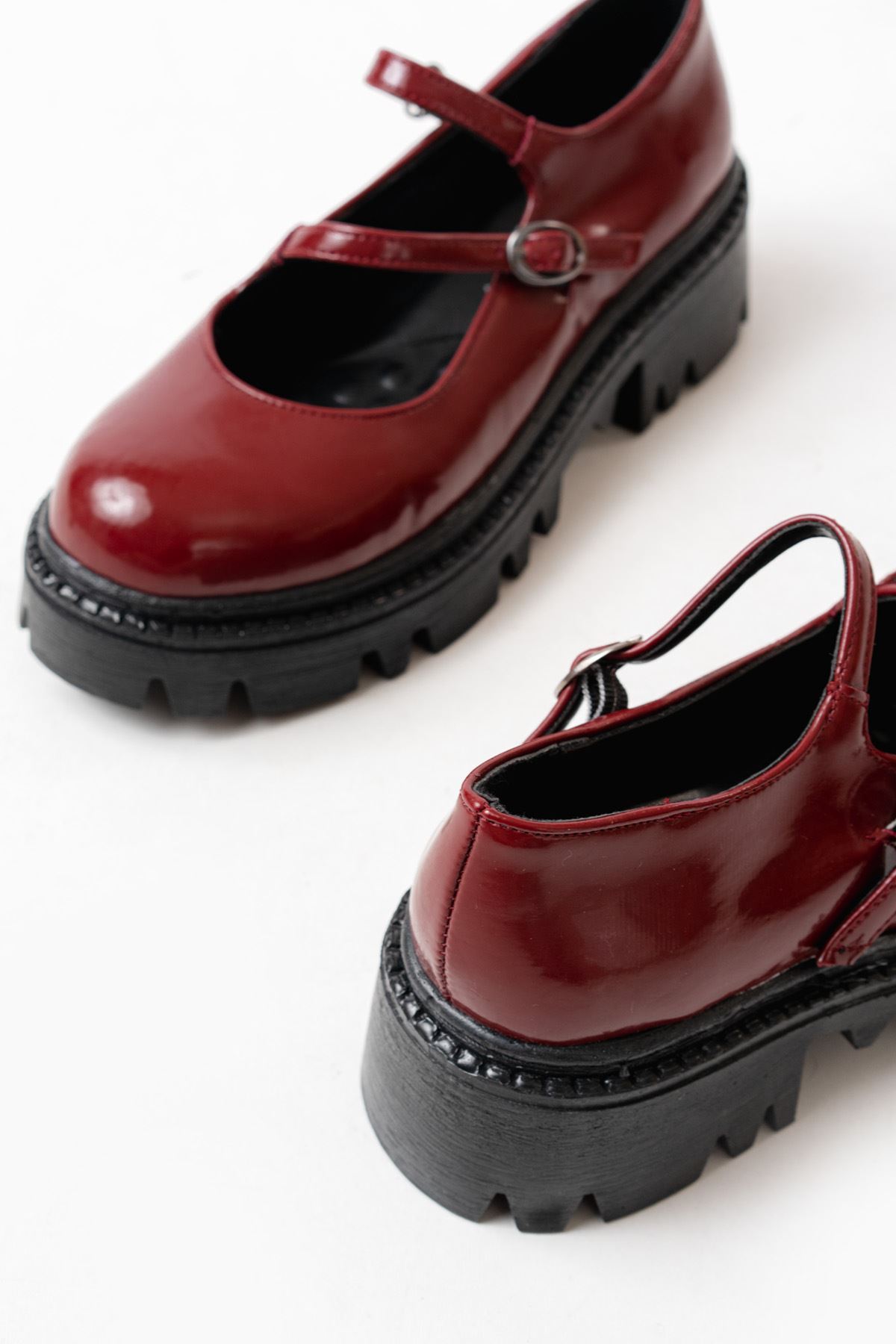 868-756 Bordo Rugan Günlük Yüksek Tabanlı Loafer Ayakkabı