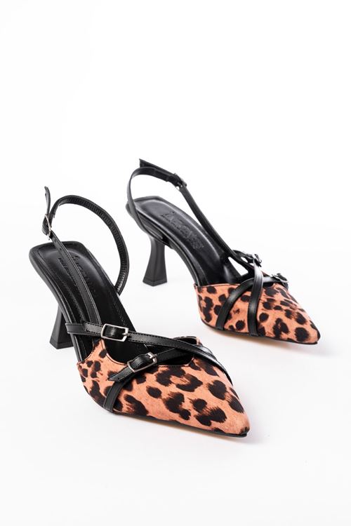 ST-005 Leopar Günlük 7 cm Topuklu Bayan Ayakkabı