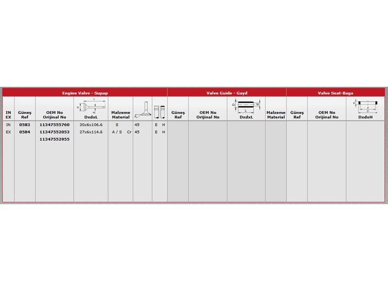 SUPAP IN.8 EX.8 BMW E81 87 90 92 07-13