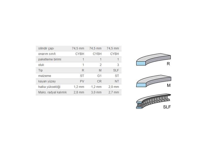 SEGMAN SETİ 74,50MM VAG A1 A3 Q2 CAD4 GO6-7 JET4 PAS PO6 TIGUAN 13-