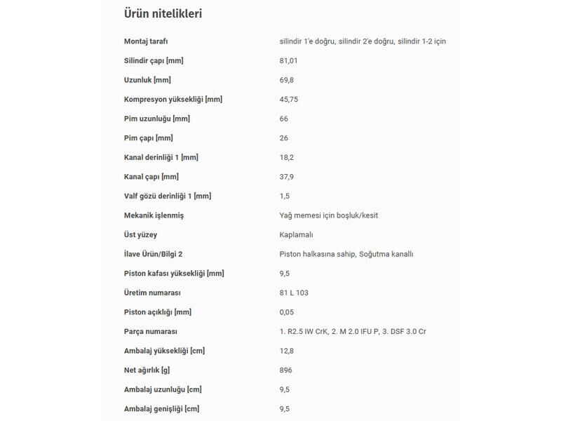 PİSTON 81,01MM VAG T5 03-11