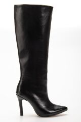 SYT-2004 Siyah Kırışık Rugan Günlük Bayan Çizme