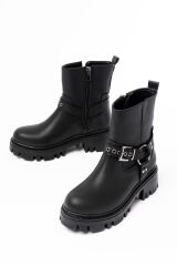868-2015 Siyah Fermuarlı Günlük Kadın Bot