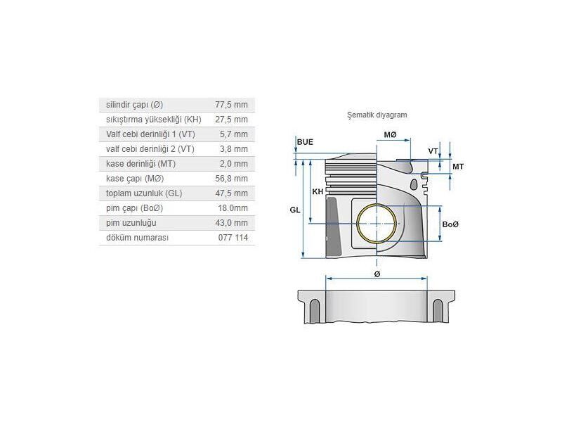 PİSTON 77,50MM MINI N12 16 06-16