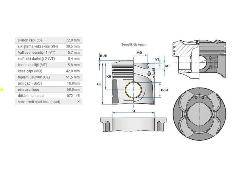 PİSTON 72,00MM SMART M132 07-