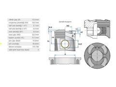 PİSTON 72,00MM SMART M132 07-