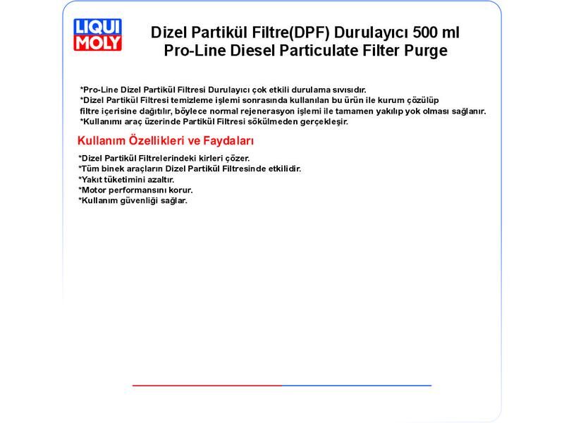 DİZEL PARTİKÜL FİLTRE DPF DURULAYICI 500 ml PRO-LINE DISEL PARTIKEL FILTER SPULUNG