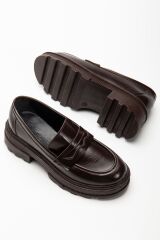 746-759 Kahve Yanki Yüksek Tabanlı Loafer Ayakkabı
