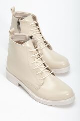 165-225 Bej Yanki Bağcıklı Fermuarlı Günlük Kadın Bot