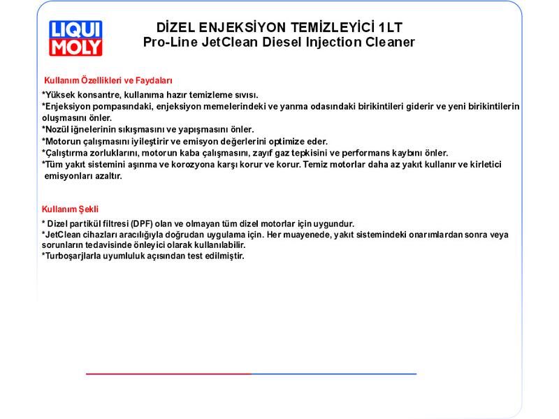 DİZEL ENJEKSİYON TEMİZLEYİCİ 1LT PRO-LİNE JETCLEAN DIESEL INJECTION CLEANER