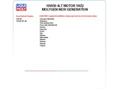 10W30 4LT MOTOR YAĞ MOLYGEN NEW GENERATİON