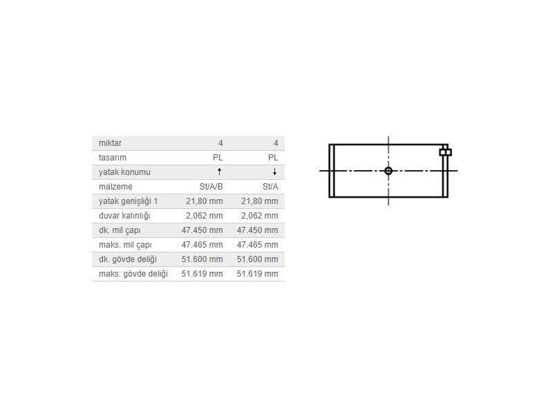 KOL YATAK 0,50 TK. M.BENZ 601 604 661 83-05