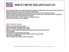 5W40 4LT MOTOR YAĞ LEİCHTLAUF HC7