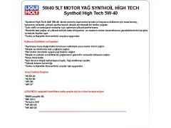 5W40 5LT MOTOR YAĞ SYNTHOİL HİGH TECH