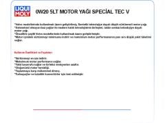 0W20 5LT MOTOR YAĞ SPECİAL TEC V