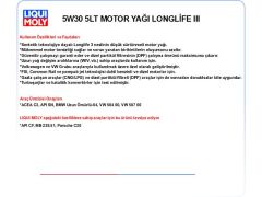 5W30 5LT MOTOR YAĞ LONGLIFE III