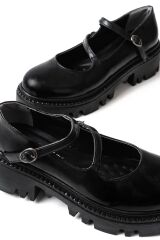 868-756 Siyah Rugan Günlük Yüksek Tabanlı Loafer Ayakkabı