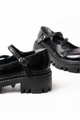 868-756 Siyah Rugan Günlük Yüksek Tabanlı Loafer Ayakkabı