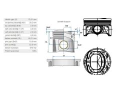 PİSTON 76,51MM VAG A1 A3 GO5-6 JET3-4 PAS 07-