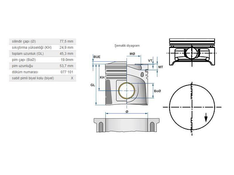 PİSTON 77,50MM MINI W10B16A 01-08
