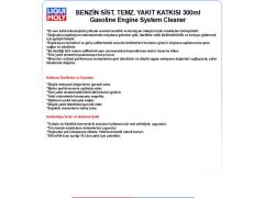 MOTOR SİSTEMİ TEMİZLEYİCİ 300ML (BENZİNLİ ARAÇLAR) GASOLİNE ENGİNE SYSTEM CLEANER