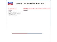 0W20 5LT MOTOR YAĞ TOPTEC 6610