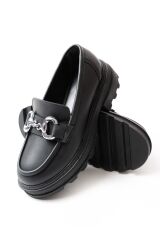745-773 Siyah Günlük Yüksek Tabanlı Loafer Ayakkabı