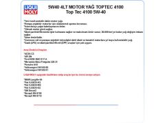 5W40 4LT MOTOR YAĞ TOPTEC 4100