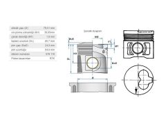 PİSTON 79,51MM VAG 80 100 CAD2 GO3 PAS PO3 T4 89-