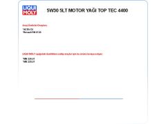5W30 5LT MOTOR YAĞ TOPTEC 4400