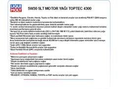 5W30 5LT MOTOR YAĞ TOPTEC 4300