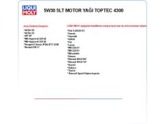 5W30 5LT MOTOR YAĞ TOPTEC 4300