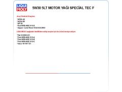 5W30 5LT MOTOR YAĞ SPECİAL TEC F