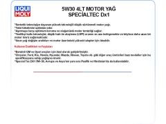 5W30 4LT MOTOR YAĞ SPECİALTEC DX1