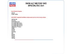 5W30 4LT MOTOR YAĞ SPECİALTEC DX1