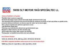 5W30 5LT MOTOR YAĞ SPECİALTEC LL