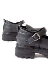 745-771 Siyah Kadın Günlük Yüksek Tabanlı Loafer Ayakkabı