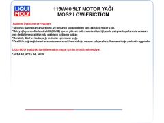 15W40 5LT MOTOR YAĞ MOS2 LEICHTLAUF LOW-FRICTION