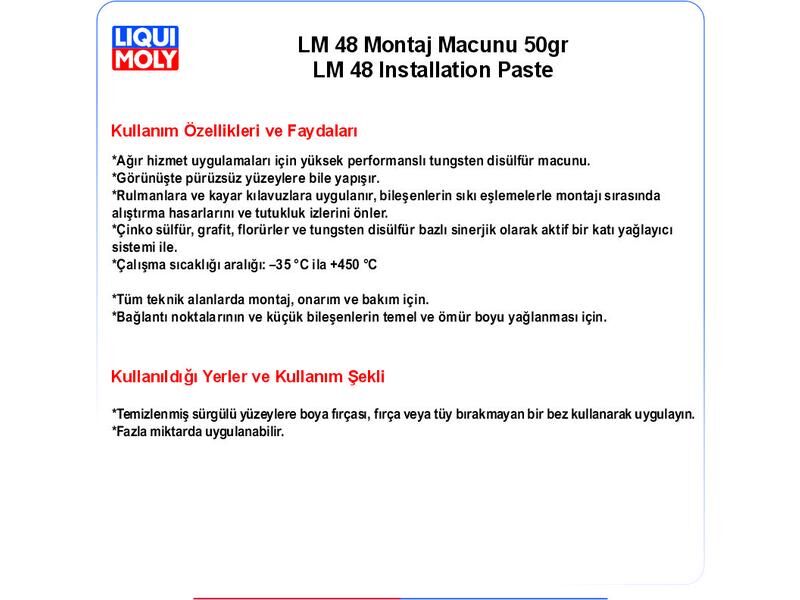 MONTAJ MACUNU LM48 INSTALLATION PASTER