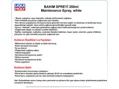 KİLİT BAKIM SPREYİ 250ml MAİNTENANCE SPRAY, WHİTE