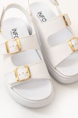 24422-1185 Beyaz Dolgu Topuk Kadın Sandalet
