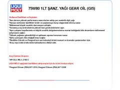 75W80 1LT ŞANZ. YAĞ GEAR OİL (GL5)