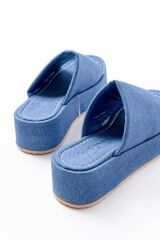 861-1011 Açık Kot Geniş Bantlı Dolgu Kadın Terlik