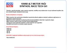 10W60 4LT MOTOR YAĞ SYNTHOİL RACE TECH GT1
