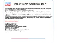 0W30 5LT MOTOR YAĞ SPECİAL TEC F