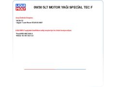 0W30 5LT MOTOR YAĞ SPECİAL TEC F