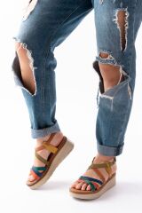 730-153 Multi Ortopedik Hakiki Deri Dolgu Kadın Sandalet